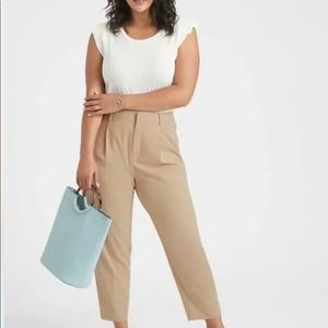 NWT BANANA REPUBLIC WOMENS PLEAT FRONT HEATHERED TAPERED PANTS